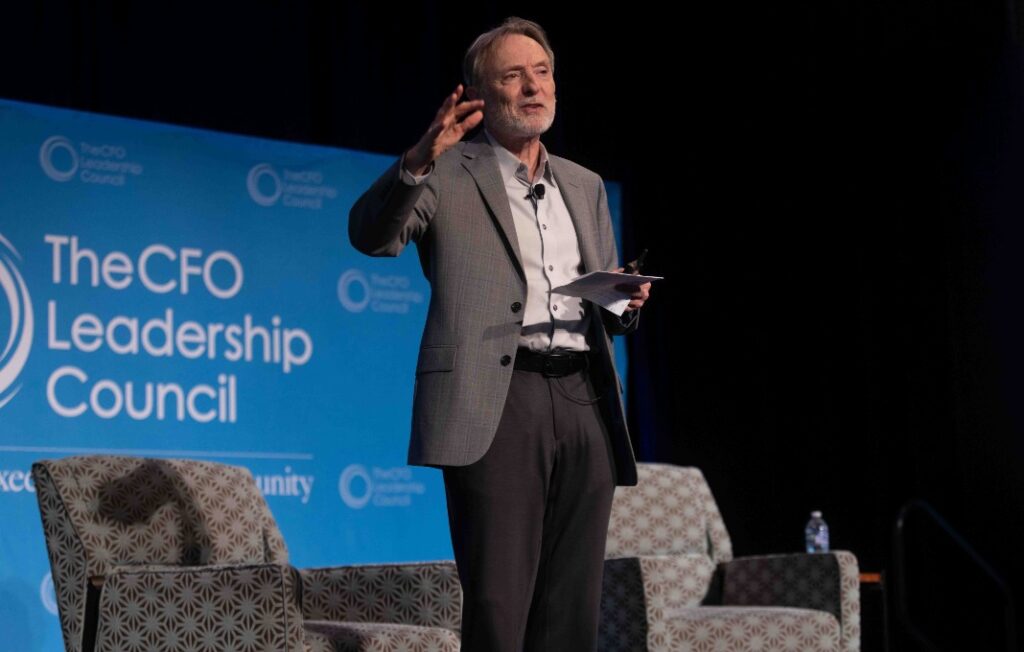 Peter Cappelli on stage at CFO Leadership Conference
