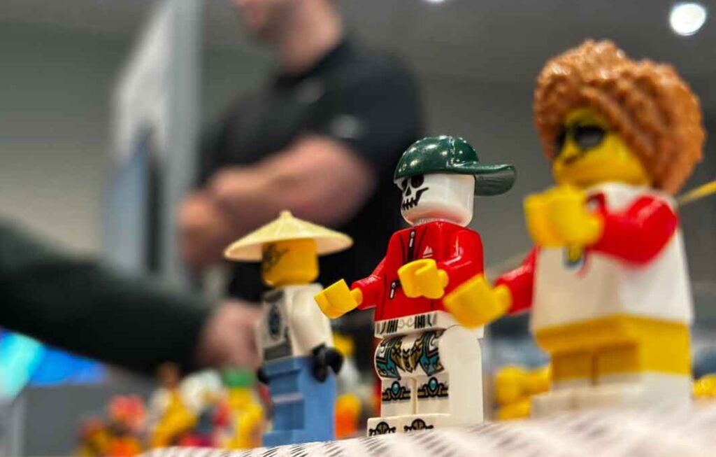 Lego men in a row